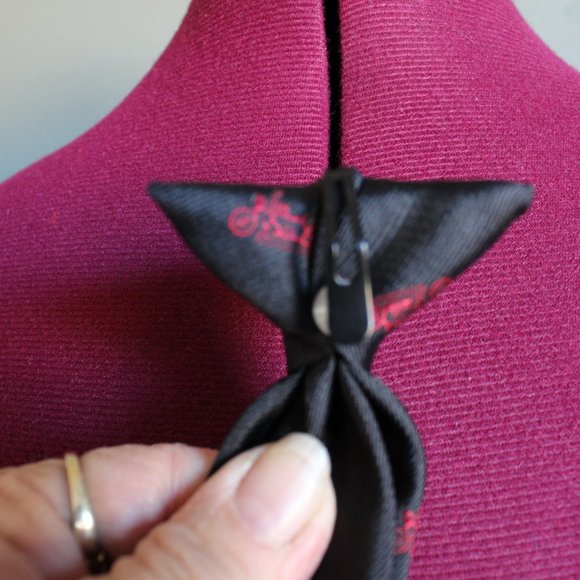 Black With Motorcycles Youth Clip-On Necktie 17" Length - Picture 4 of 5